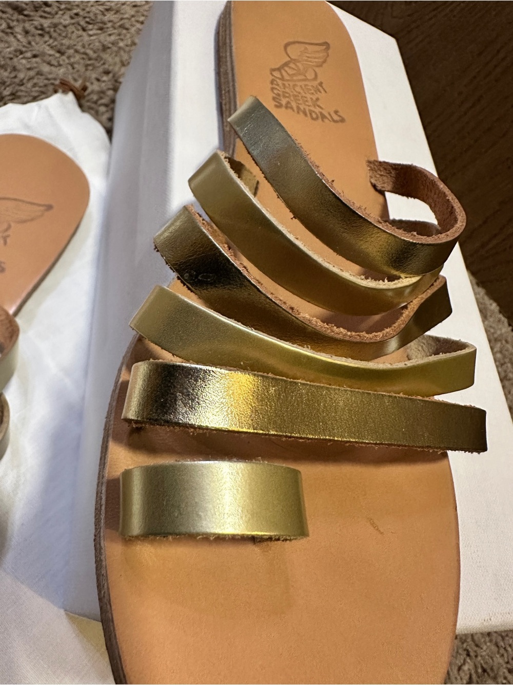 Ancient Greek Sandals Niki Metallic Multi-Strap Slide Sandals - Picture 6 of 10
